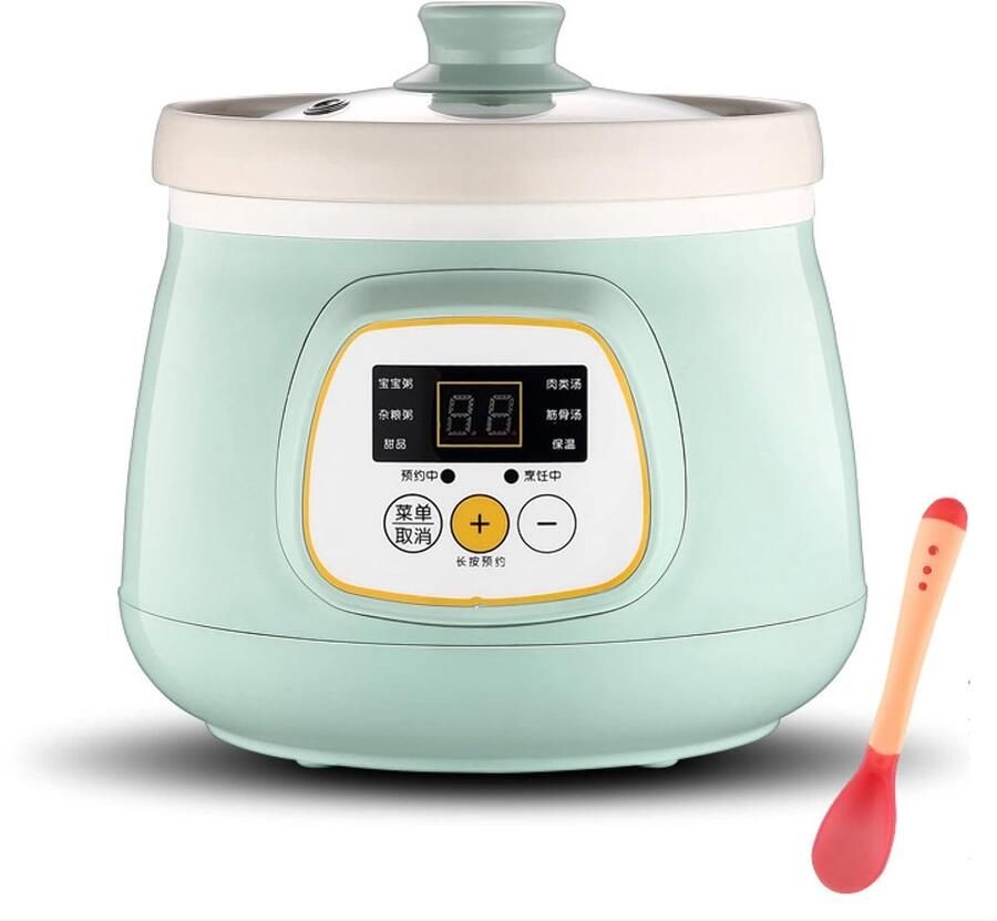 Elektrische Stoofpot Multicooker Maaltijden Bereiden Keramische Liner 1.5 Liter Wit