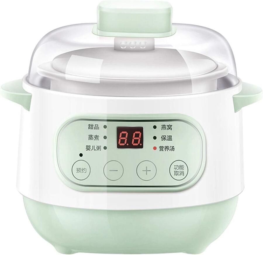 Elektrische Stoofpot Slowcooker Maaltijden Bereiden Slimme Timer 1 Liter Groen