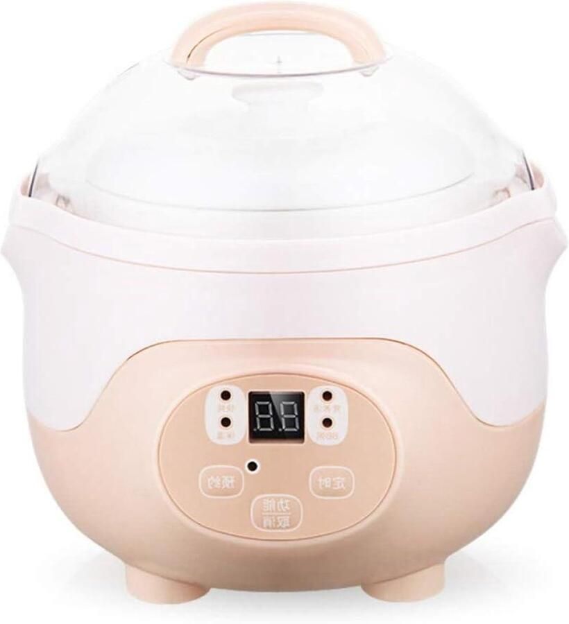 Elektrische Stoofpot Slowcooker Mini Maaltijden Bereiden Keramische Liner 0.8L Wit
