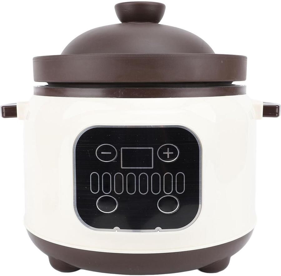 Elektrische Stoofpot Soeppan Keramiek Moeiteloos Koken 24-uurs Reservering 3.8 Liter Wit