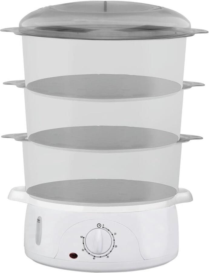 Elektrische Stoomkoker Apparaat voor Stomen Gezond Koken 800 Watt Vermogen 50x50x28 cm