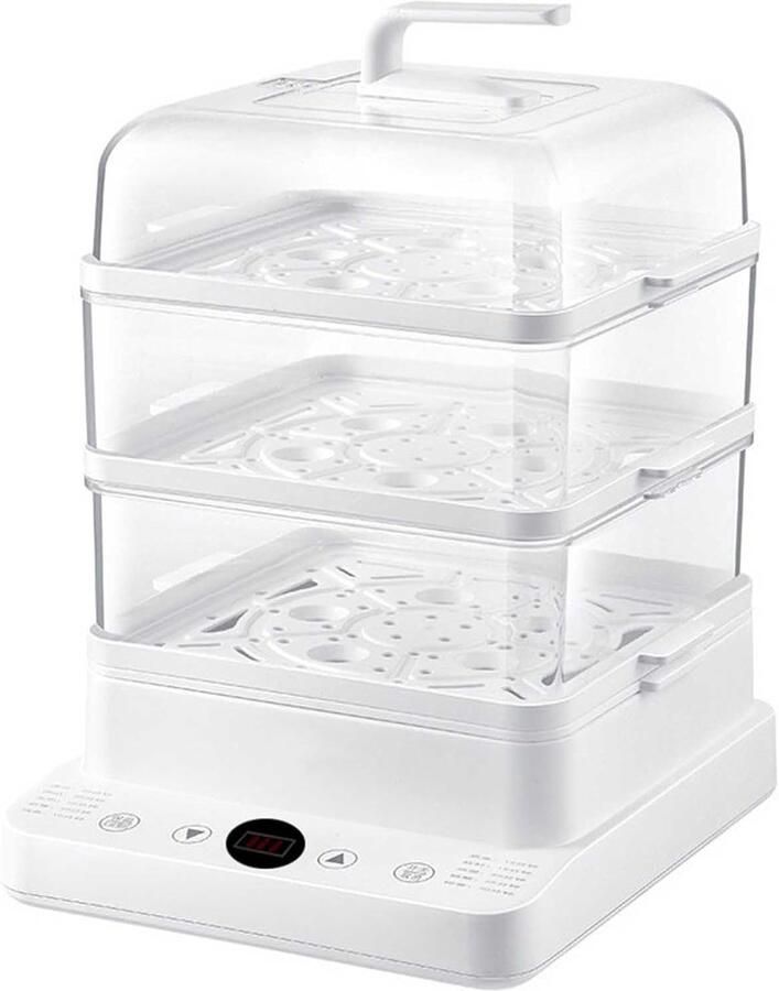 Elektrische Stoomkoker Multifunctionele stomer Gezonde maaltijden Snelle stoomontwikkeling 24 liter capaciteit Wit