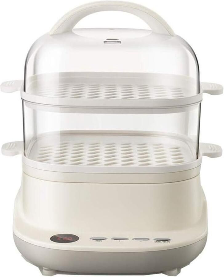 Elektrische Stoomkoker Stoomapparaat Keuken Gezond Koken Automatische Uitschakeling 6 Liter Capaciteit Wit