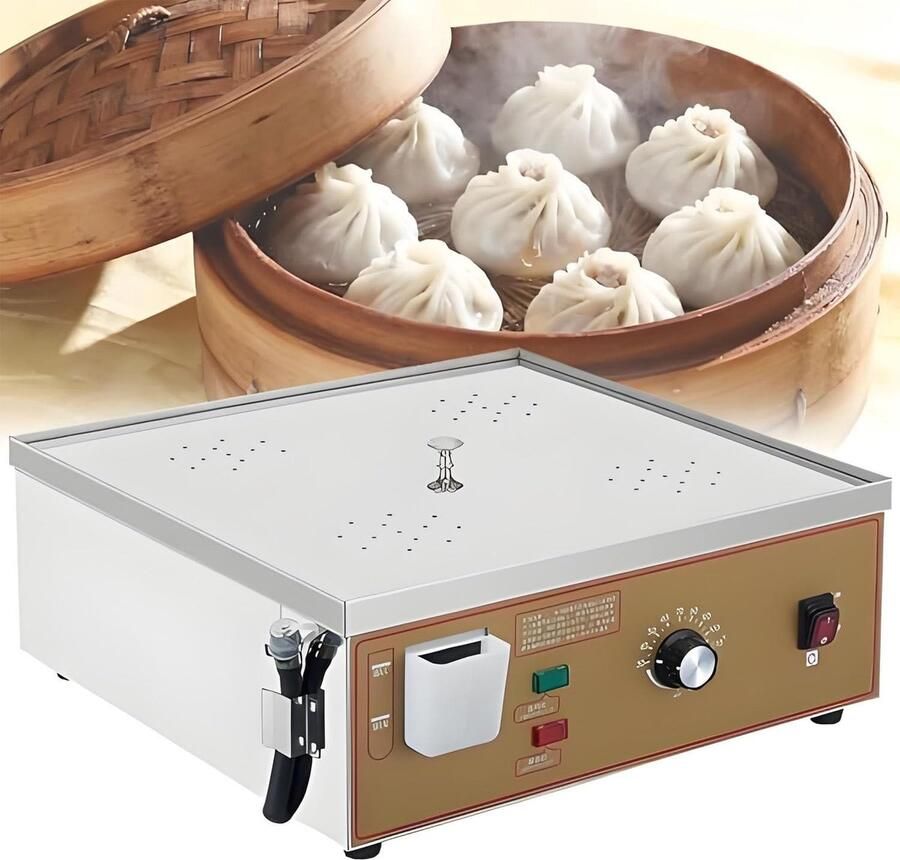 Elektrische stoomkoker Stoommachine broodjes Snel stomen voedsel Instelbare temperatuur 48x29x20 cm