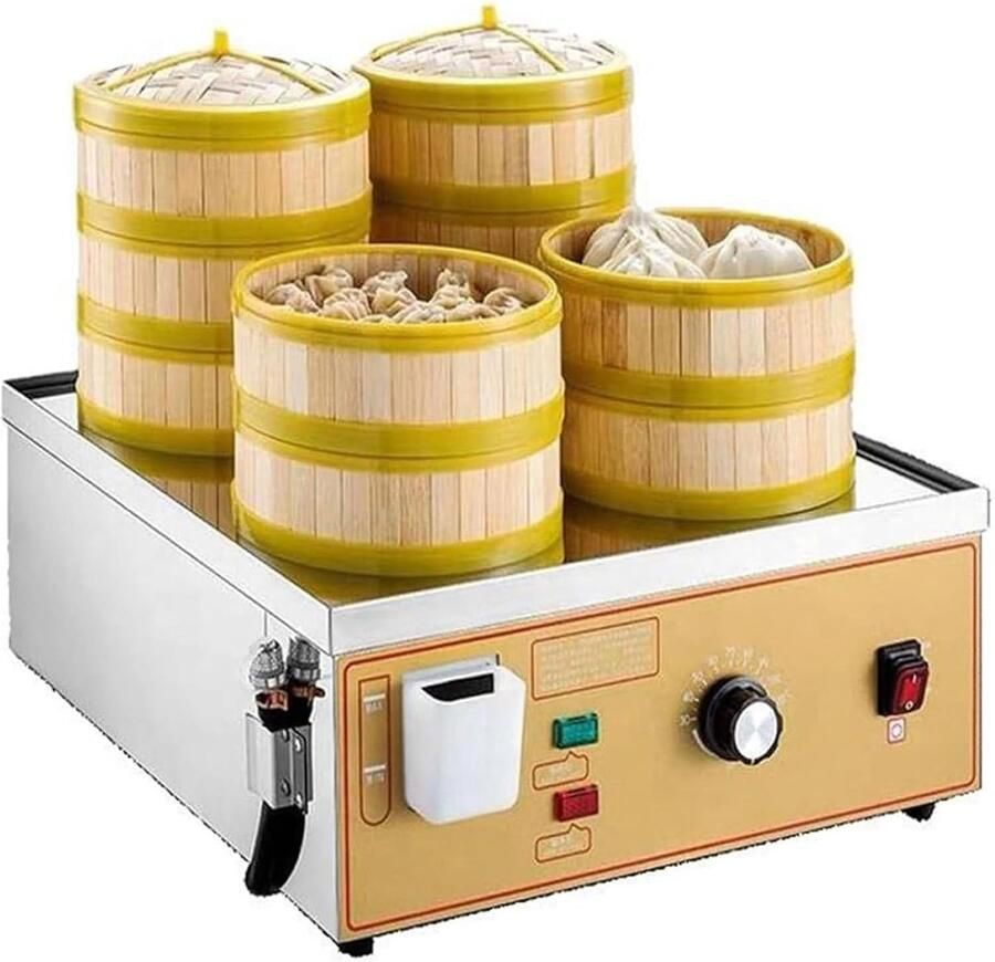 Elektrische Stoommachine Stoomkoker Gerechten Bereiden Automatisch Alarm Twee tot Zes Gaten Zilver