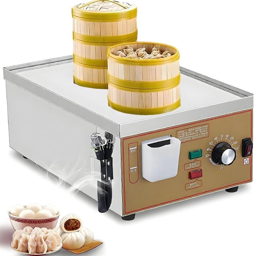 Elektrische Stoommachine Stoomoven Broodjes Commercieel Gebruik Instelbare Temperatuur 48x29x20cm