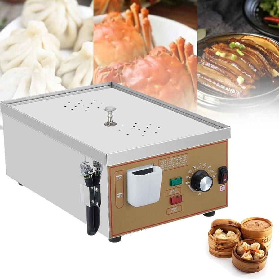 Elektrische Stoomoven Gestoomde Bun Machine Commercieel Koken Constante Temperatuurregeling 48x45x19 cm Zilver