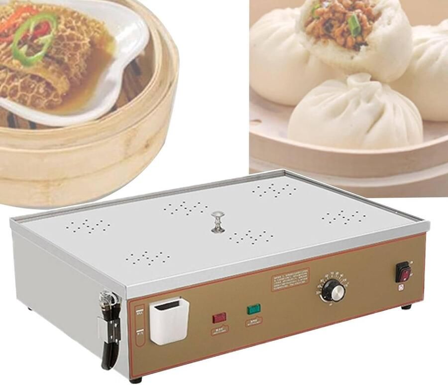 Elektrische Stoompan Broodjes Stomer Commercieel Koken Precisie Temperatuurregeling Twee tot Zes Gaten Zilver