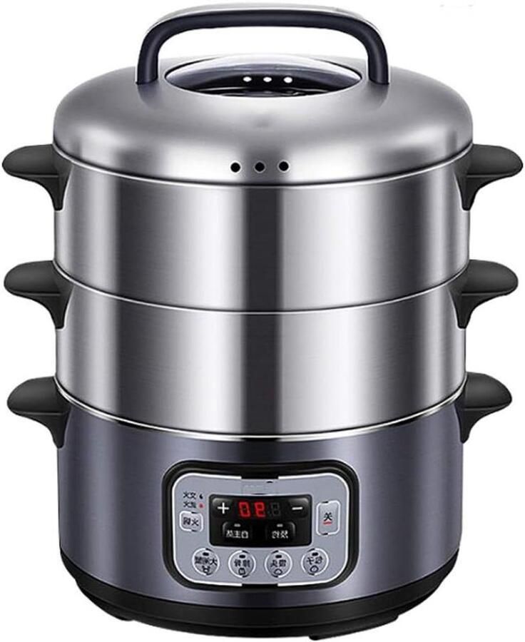 Elektrische Stoompan Drielaags Koken Gezond Koken Roestvrij Staal 35 x 85 x 397 cm Rood