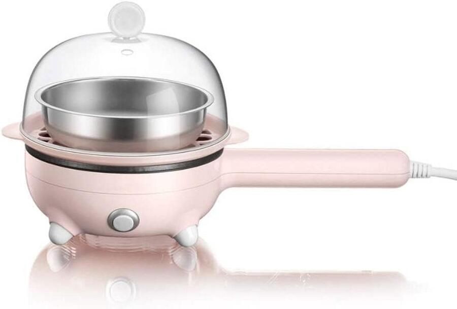 Elektrische stoompan Mini keukenpan Ontbijt maken Anti-aanbaklaag 15.4 cm pan Wit