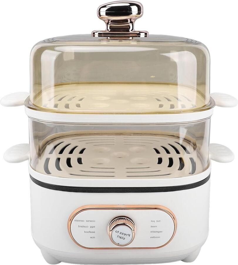 Elektrische Stoompan Stoomkoker Gezond Koken Dubbele Functionaliteit 10.5 Liter Wit