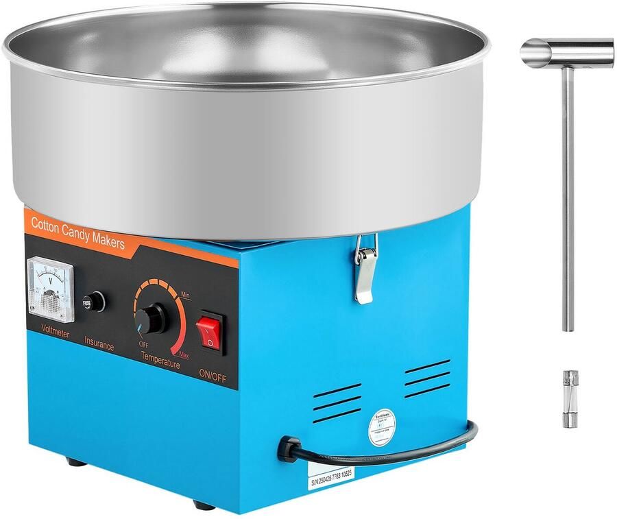 Elektrische Suikerspinmachine 1kw voor Commercieel Gebruik Blauw