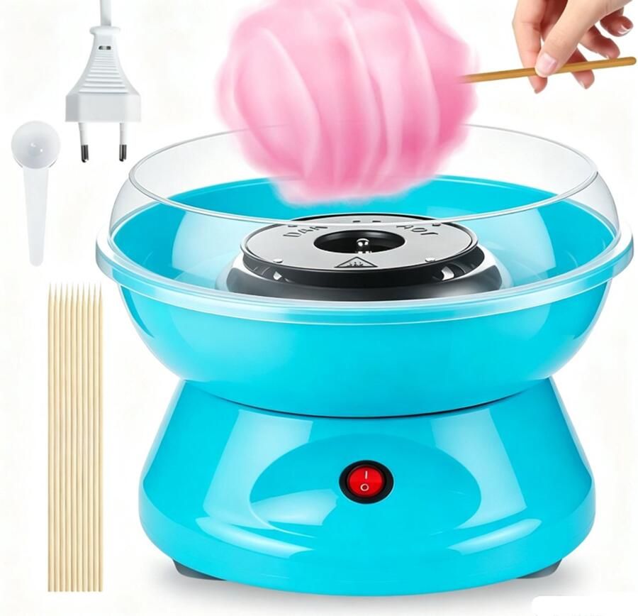 Elektrische suikerspinmachine 450W suikerspin maker met accessoires gemakkelijk te gebruiken en schoon te maken voor verjaardagen en feestdagen（blauw）