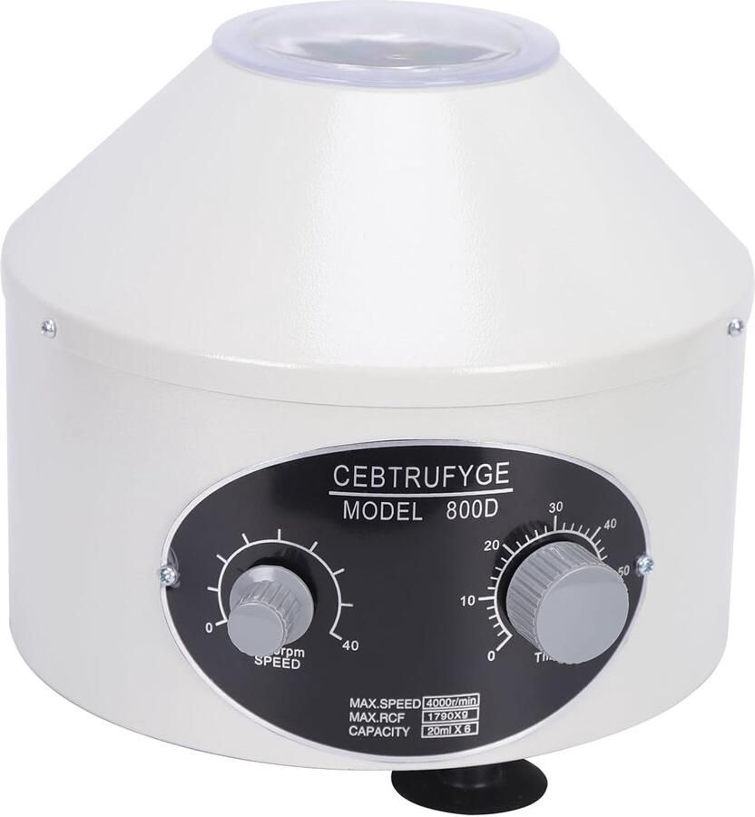 Elektrische Tafelcentrifuge Laboratorium Centrifuge Wetenschappelijk Onderzoek Stabiele Prestaties 20 ml x 6 Wit
