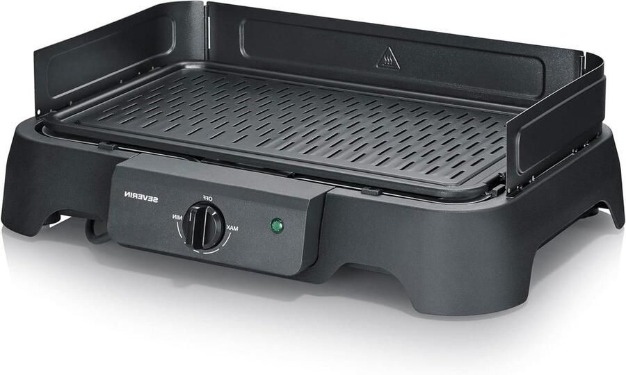 Elektrische Tafelgrill Binnen Grill Gezellig Tafelen Snelle Opwarmtijd 38x22 cm Grilloppervlak Zwart