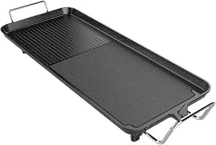 Elektrische Tafelgrill Contactgrill BBQ Gezellig Eten Dubbele Kookzones 48x27cm Maifan Slate Large