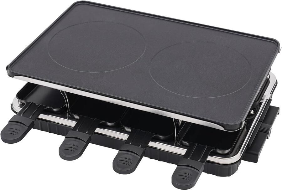 Elektrische Tafelgrill Contactgrill Raclette Binnen Buiten Grillen 8 Kleine Bakplaten 41.5 x 25.5 x 11.5 cm