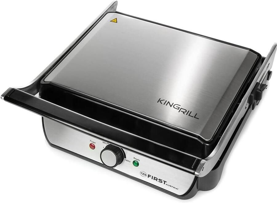 Elektrische Tafelgrill met 180° Opening Contactgrill en Grillplaat voor Vlees & Groenten Ideaal voor Binnen