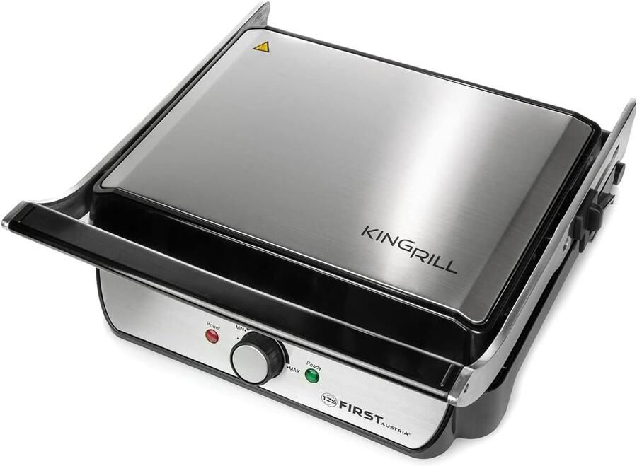 Elektrische Tafelgrill met 180° Opening Contactgrill en Grillplaat voor Vlees & Groenten Ideaal voor Binnen