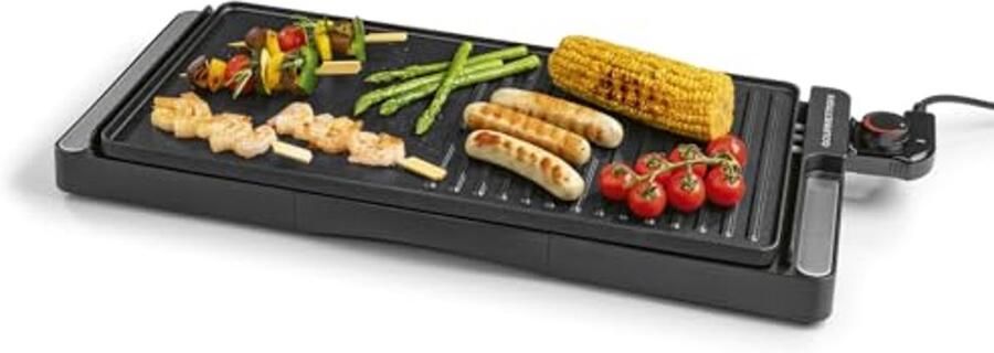 Elektrische Tafelgrill met Rookvrije Functie en Traploze Temperatuurinstelling – Ideaal voor BBQ en Raclette