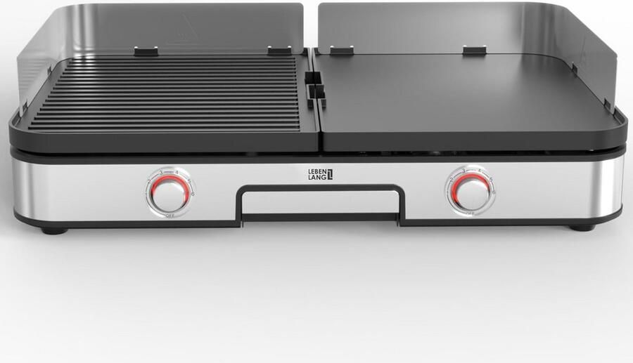 Elektrische Tafelgrill voor Binnen en Buiten met Spatbescherming
