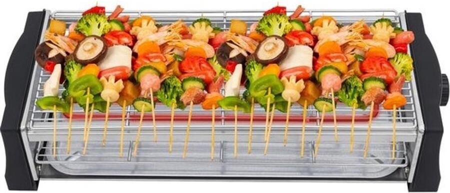Elektrische Tafellijzer met RVS Rooster Binnen en Buiten Grillen (2200W)