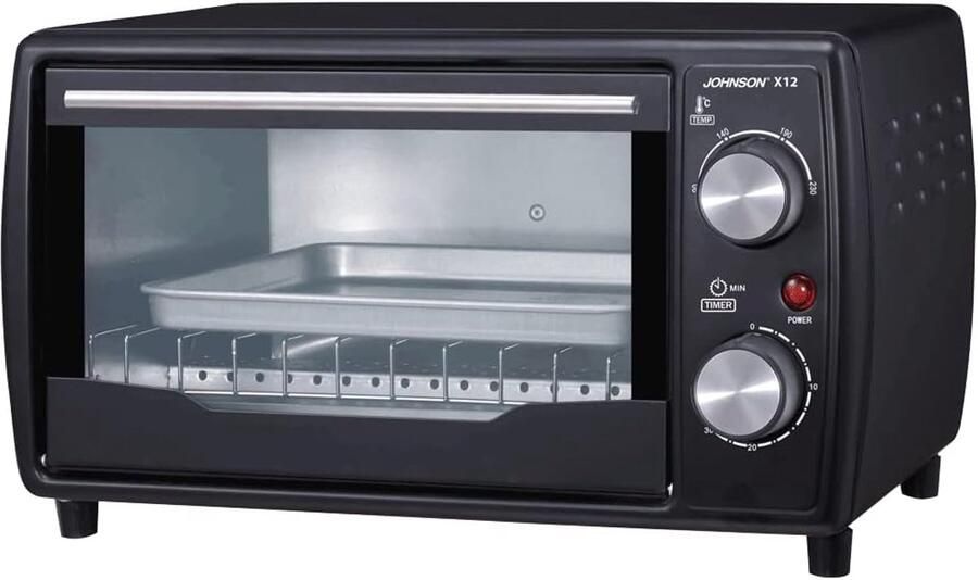 Elektrische Tafeloven Kleine Oven Mini Oven Snel Eten Bereiden Compact Design 12 Liter Zwart