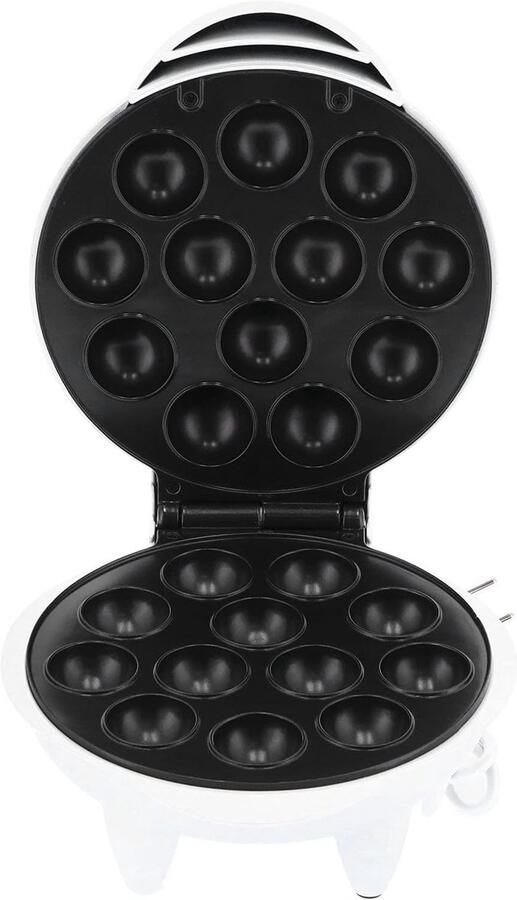 Elektrische takoyaki maker 1200W roestvrijstaal voor octopusballen cake pops en bubbelpannenkoeken met deksel wit