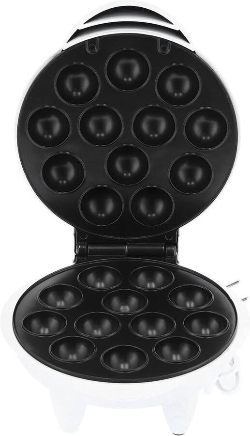 Elektrische takoyaki maker 1200W roestvrijstaal voor octopusballen cake pops en bubbelpannenkoeken met deksel wit