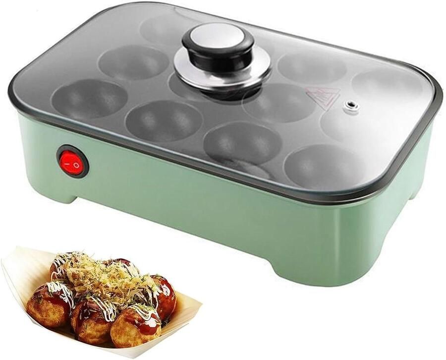 Elektrische Takoyaki Maker Octopus Ball Pan Thuis Snacks Maken 12-gaats Non-Stick