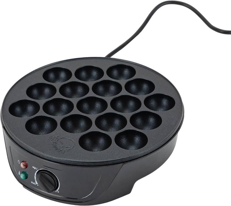 Takoyaki Maker Poffertjespan Octopus Ball Pan Snacks Maken 18 Gaten 750W Zwart