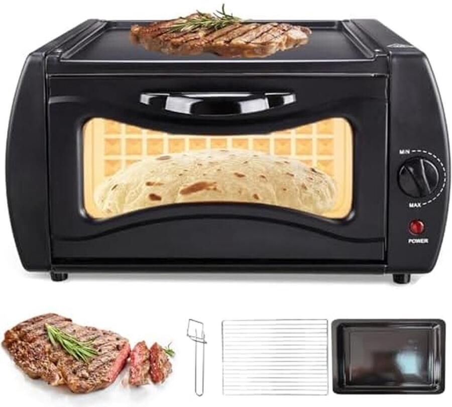 Elektrische Tandooroven Broodmachine Pizzaoven Authentiek Koken Hoge Temperaturen tot 400°C 15 Liter Zwart - Foto 1