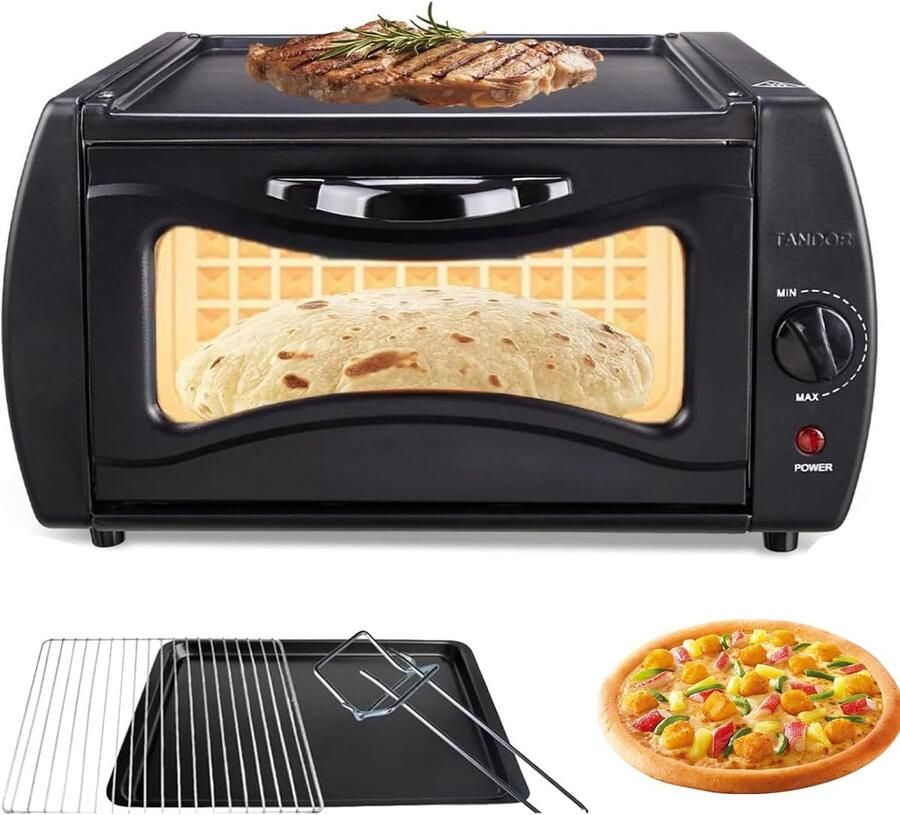 Elektrische Tandooroven Broodmachine Pizzaoven Thuis Koken Hoge Temperatuur 400°C 15 Liter Zwart - Foto 1