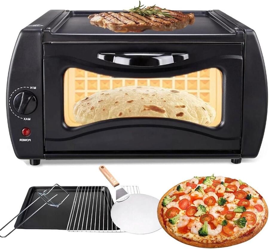 Elektrische Tandooroven Pizzaoven Aanrecht Authentiek Bakken Instelbare Temperatuur 15 Liter Zwart