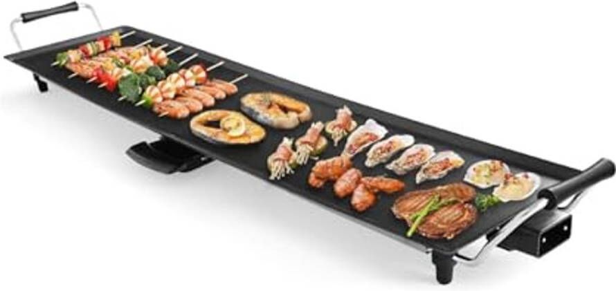 Elektrische Teppanyaki Grillplaat voor 8 Personen 1800 W Antiaanbaklaag en Instelbare Temperatuur