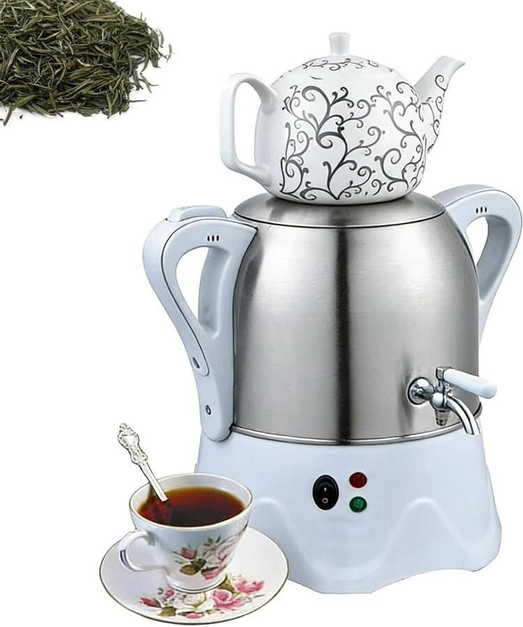 Elektrische Theemaker Waterkoker Theepot Thee Koffie Zetten Warmhoudfunctie 3 Liter Roestvrijstaal