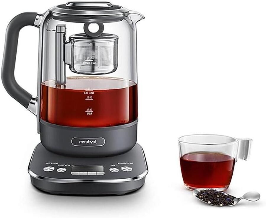 Elektrische Theepot Waterkoker Thee Zetten Automatische Lift 1.7 Liter Grijs