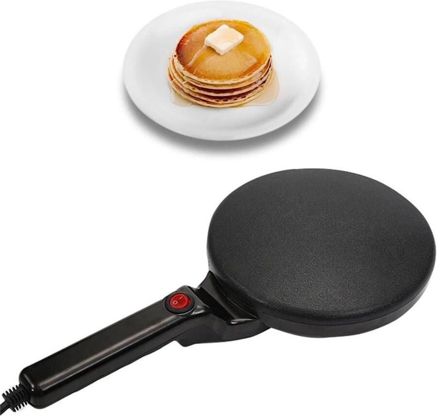 Elektrische Tortilla Maker Pannenkoek Bakplaat Thuis Koken 800W Snel Opwarmen 46x26x9 cm Zwart