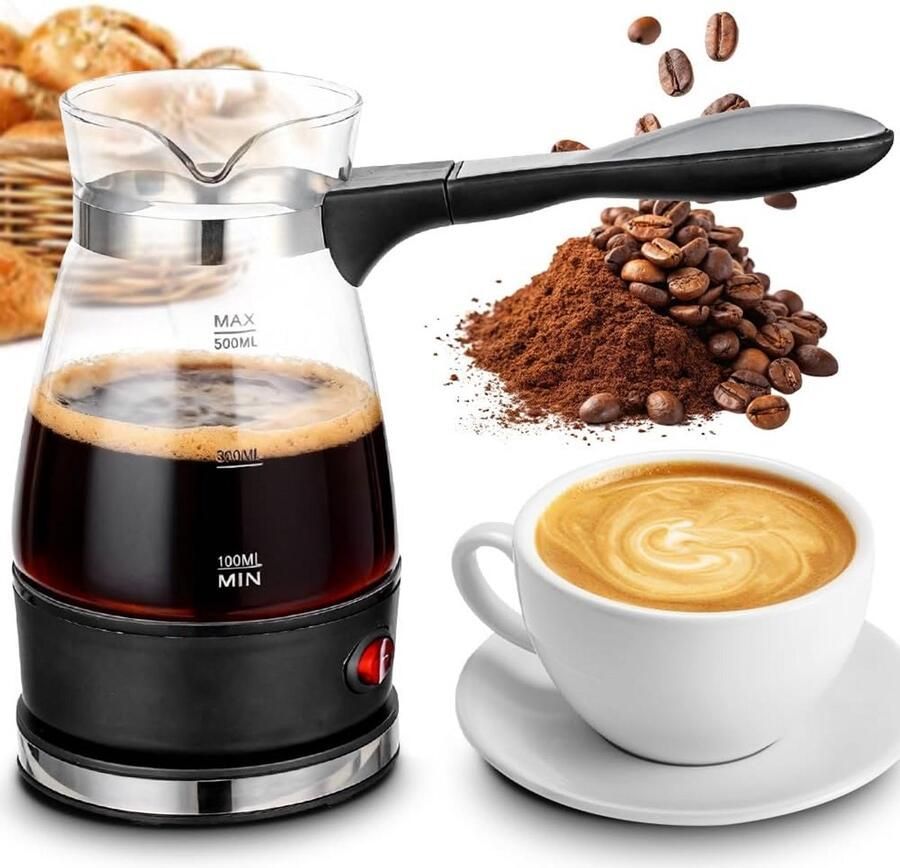 Elektrische Turkse Koffiemok 500ml Snel Koffiezetapparaat voor Espresso en Mocha