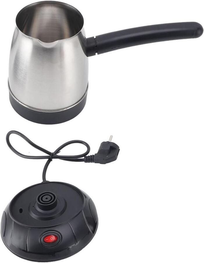 Elektrische Turkse Koffiezetapparaat 600W RVS Pot met Grote Afneembare Handgreep