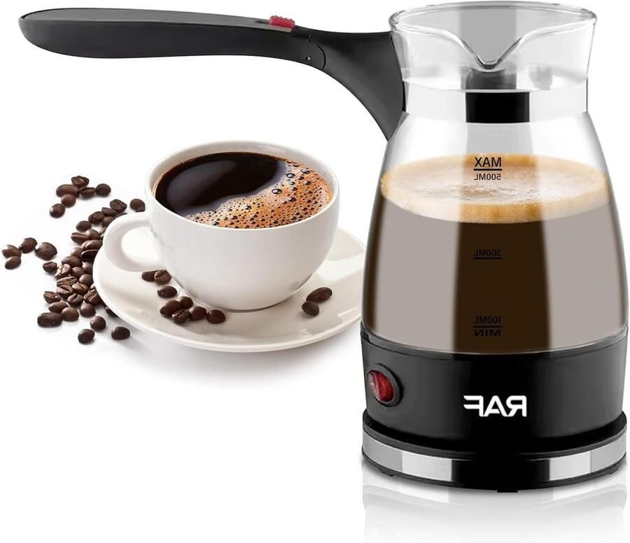 Elektrische Turkse Koffiezetter Koffiekan Mokapot Koffie Zetten Met Handvat 500 ml Roestvrij Staal