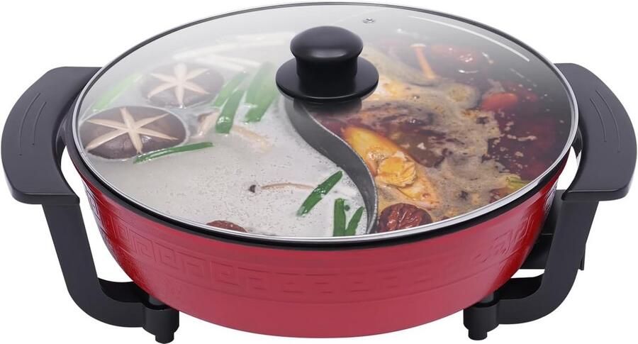 Elektrische Twin Hot Pot 6 Liter met Scheiding 1300W Fondue en Soeppan