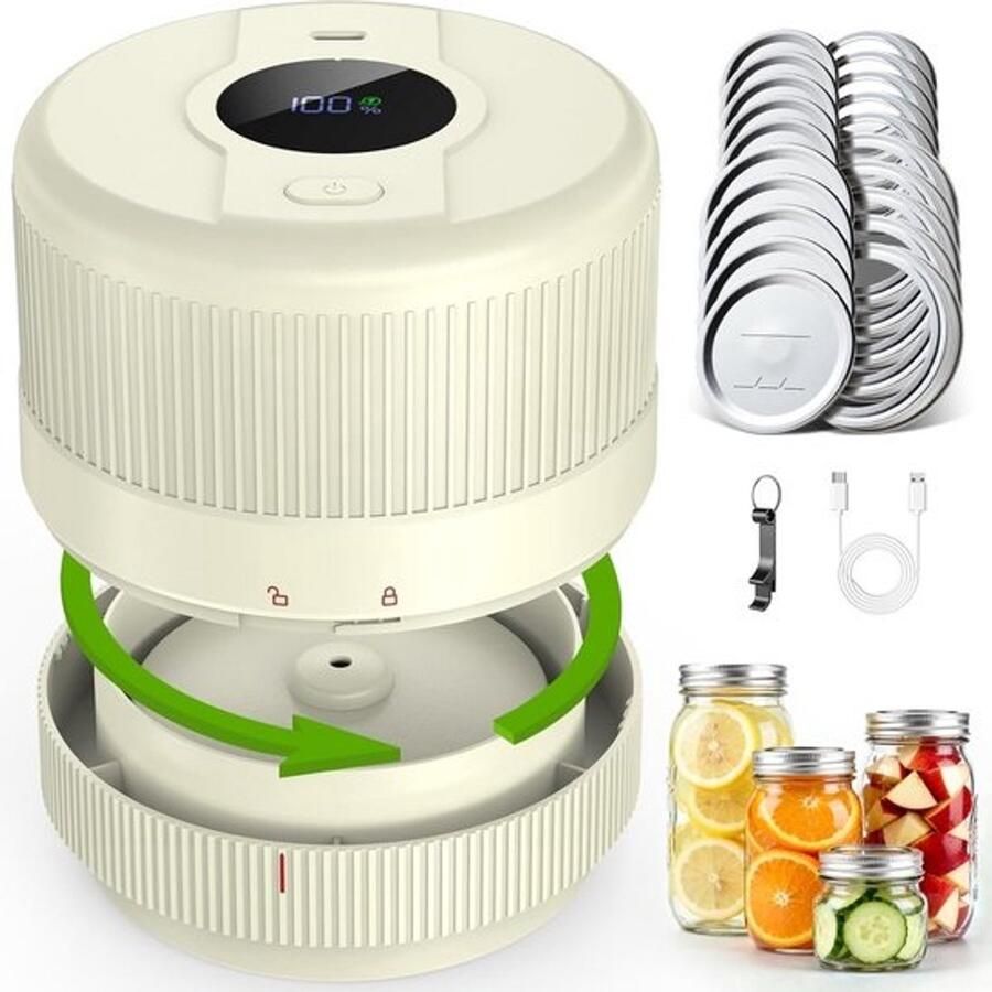 Elektrische Vacumeermachine voor Weckpotten Vacumeerset voor Glazen Potten met Brede en Smalle Opening