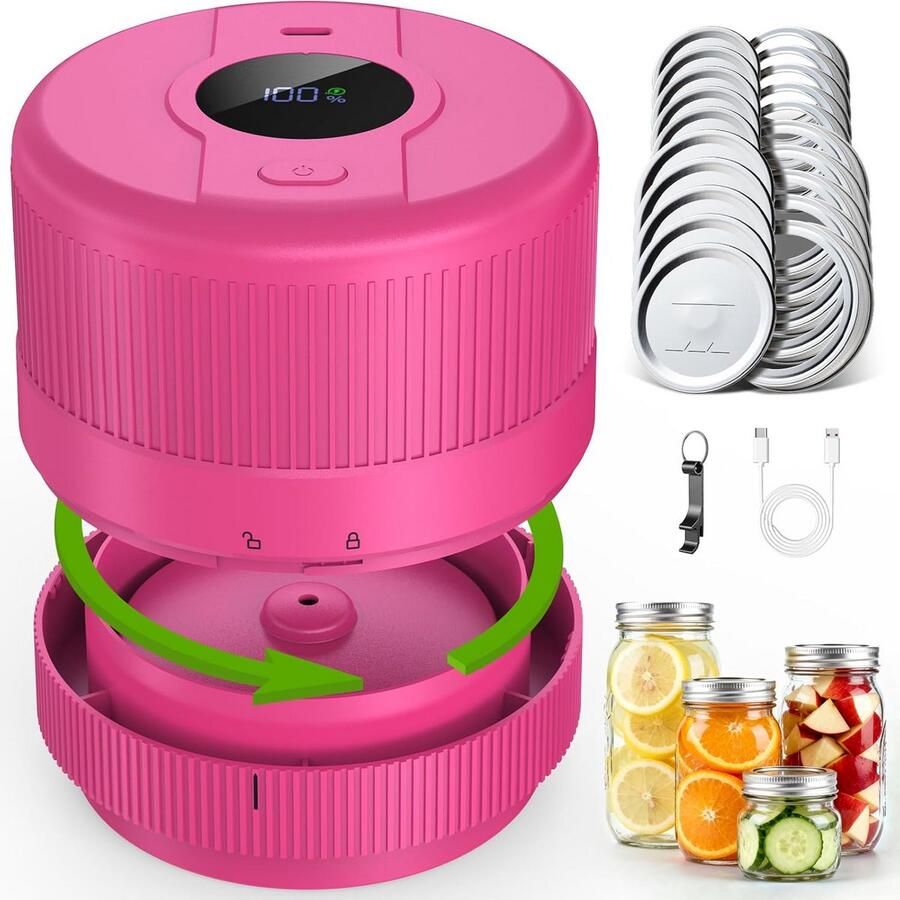 Elektrische Vacumeerset voor Weckpotten Draagbare Vacumeerpomp voor Brede en Smalle Glazen Potten