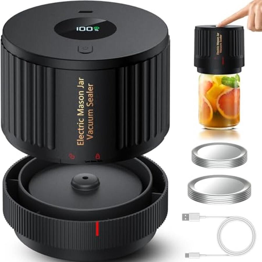 Elektrische Vacuum Sealer Kit voor Mason Jars Brede en Gewone Monden