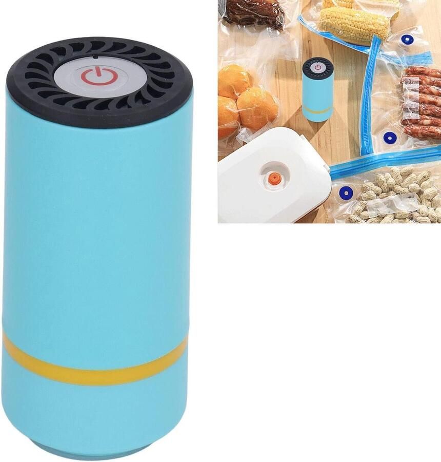Elektrische Vacuümpomp Voedselbewaarder Vers Houden Hoge Efficiëntie 12 x 6 x 6 cm Blauw