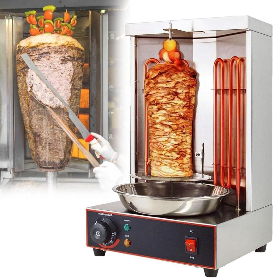 Elektrische Verticale Kebab en Shoarma Grill Machine met Automatische Rotatie Gyro Broiler