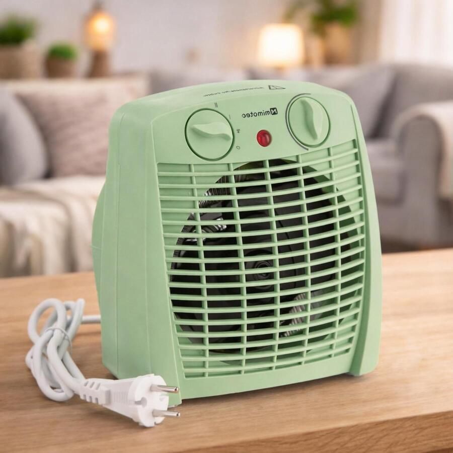 Elektrische Verwarming Compacte Kachel Ruimte Opwarmen Instelbaar Vermogen Tot 20 m² Groen