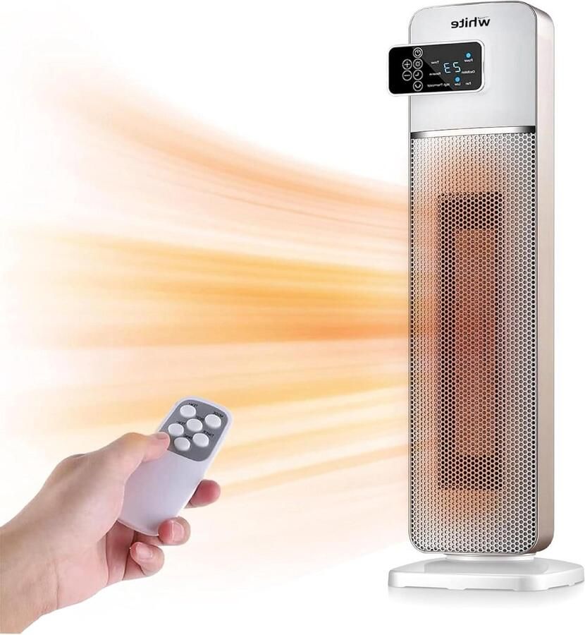 Elektrische verwarming Ventilatorkachel keramisch Ruimte verwarmen Met afstandsbediening 2000 Watt Wit - Foto 1