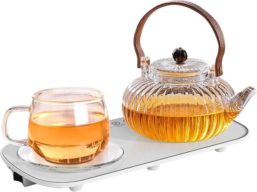 Elektrische Verwarmingsplaat Isolatiemat Servies Buffet Warm Houden 3D Microboog Verwarming 30 x 18 cm Wit